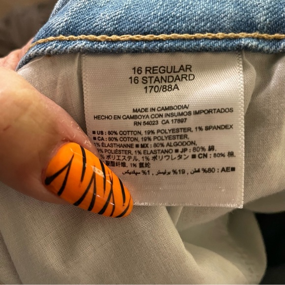 Old Navy Blue Lightwash Distressed High Rise Shorts Size 16 - Picture 4 of 4